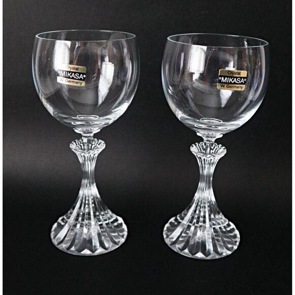 4 Vintage Mikasa Crystal THE RITZ Wine Glasses Cocktail Stemware Barware - Picture 2 of 5